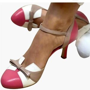 Elegant Pink and Cream Women's Heels